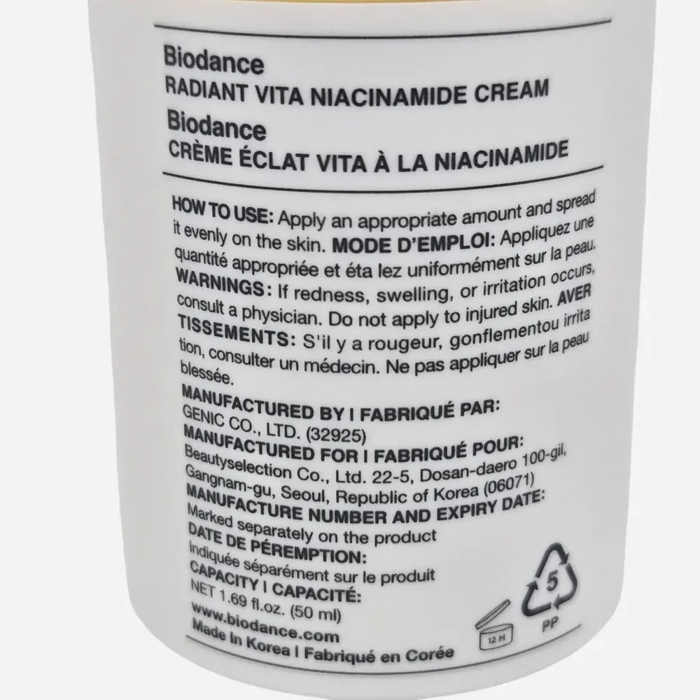 Biodance Radiant Vita Niacinamide Cream 50ml